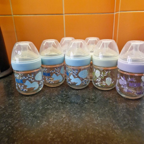 Nuk Glass Bottles Nature Sensel 120ml used with silicone nipple