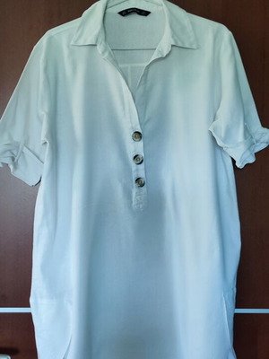 Zara white tunic like new, cotton and viscose, size XL