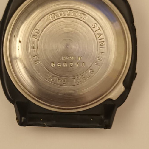 Casio Digital Alarm Chrono wristwatch used, black, 1980