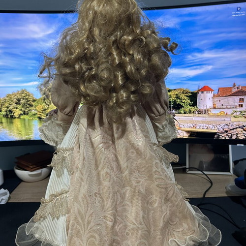 Porcelain vintage doll 46cm