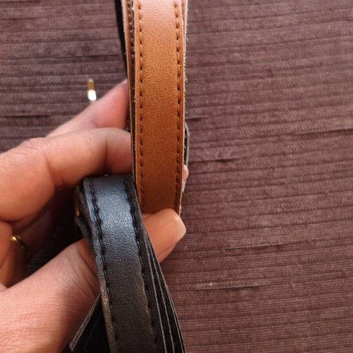 Leather belt set like new, black and brown, 115 cm