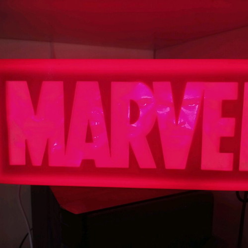 Marvel lightbox 3D printed new with lithophane