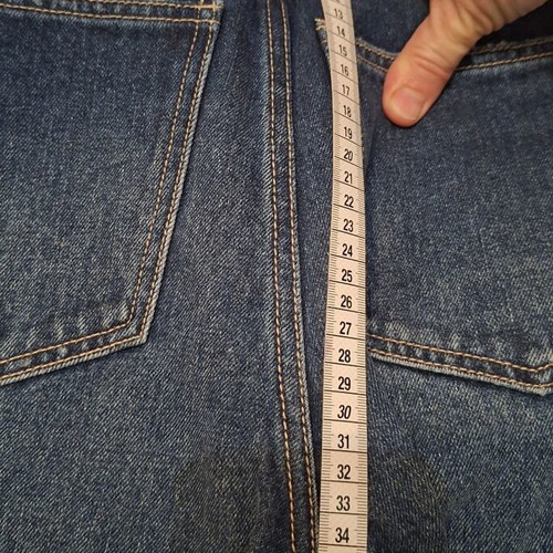 Blue denim women's barrel fit jeans, mid-rise