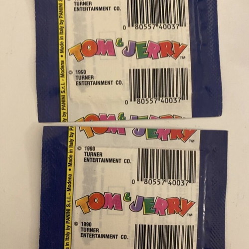 Tom & Jerry Panini 1990 2 sealed sticker packs