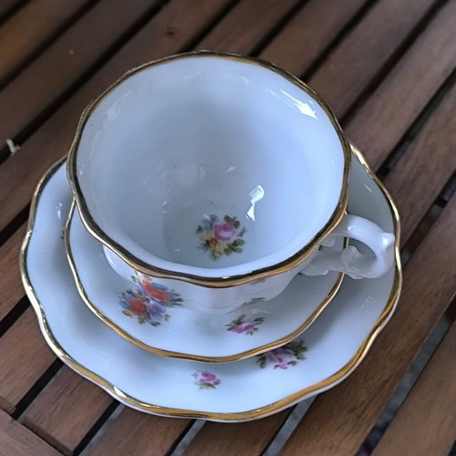 Fürstenberg Brunsviga vintage porcelain tea set like new, triple