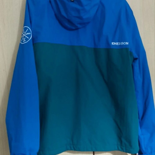 Emerson windbreaker waterproof jacket used, blue and green, size M