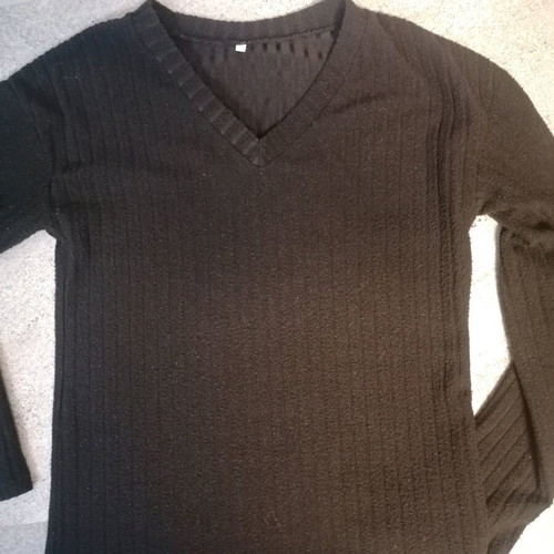 Women's long-sleeve black striped blouse like new