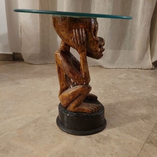 Handmade African Woodcarving Table like new, ethnic style