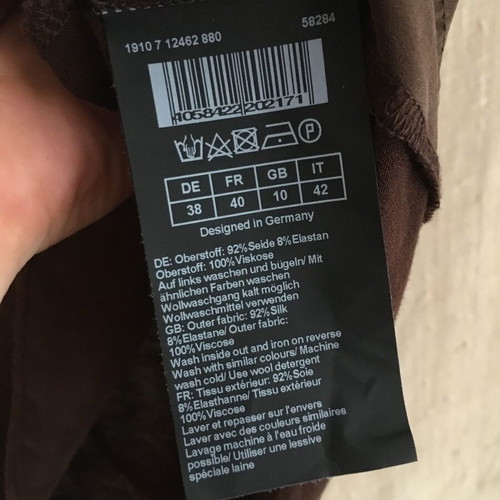 Silk top M like new, Hallhuber Donna, cool brown