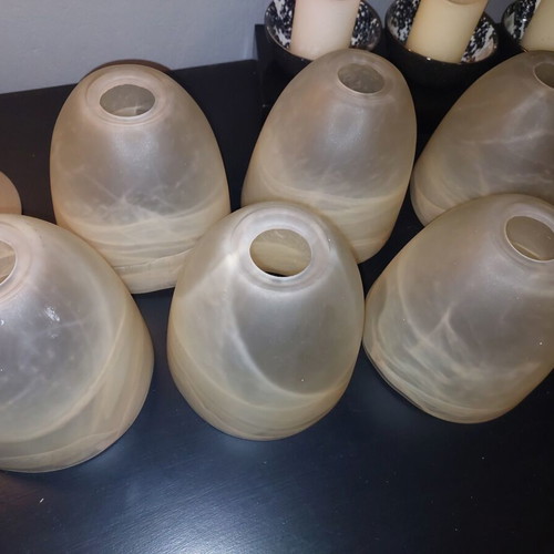 Blown Glass Lamp Shade like new, natural material, creamy color