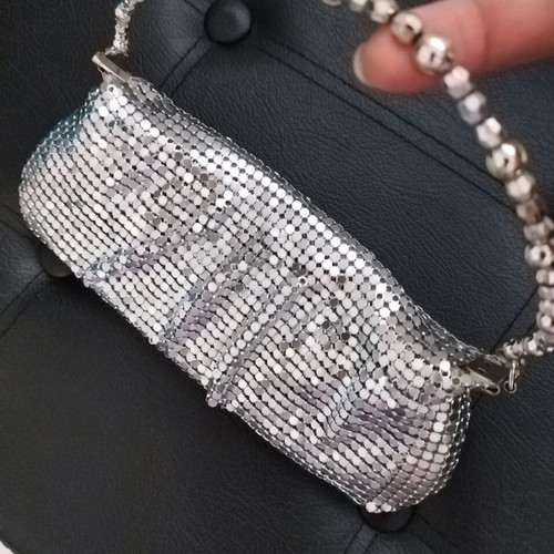 Evening shoulder bag silver like new