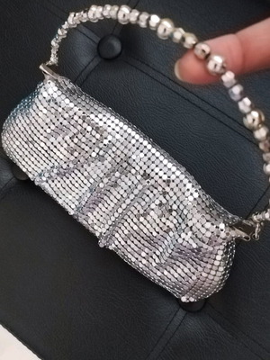 Evening shoulder bag silver like new