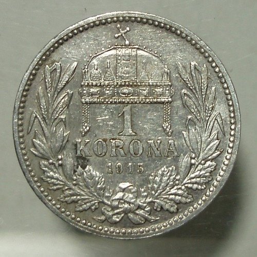 1 Corona 1915 coin with Francis Joseph I used