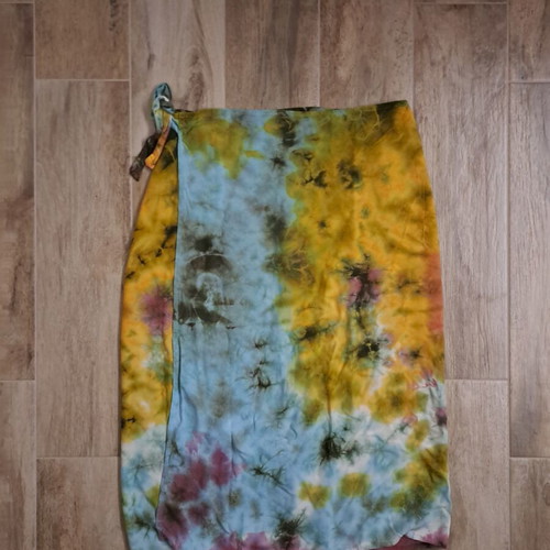 Wrap cotton skirt like new, multicolor, size L