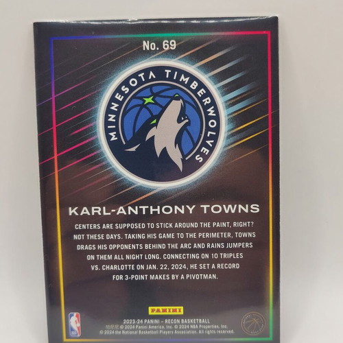 Karl-Anthony Towns Panini Recon 2023-24 base card new