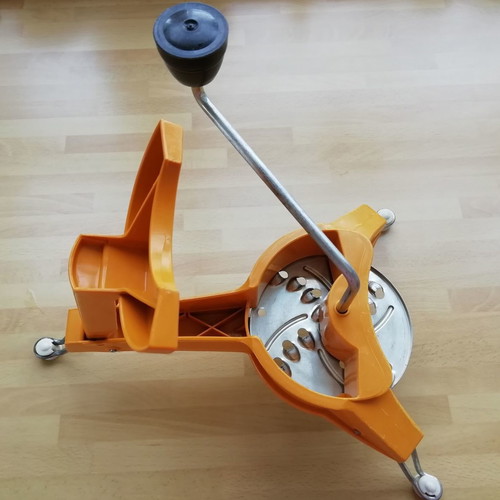 Mouli-Julienne manual vegetable cutter used, vintage Moulinex