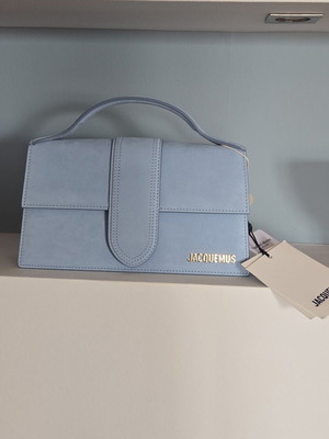 Jacquemus Le Bambino Long shoulder bag new, turquoise with gold details