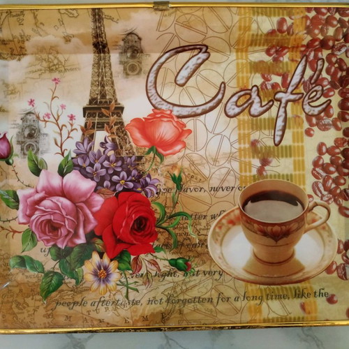 Plastic tray used with slight fading