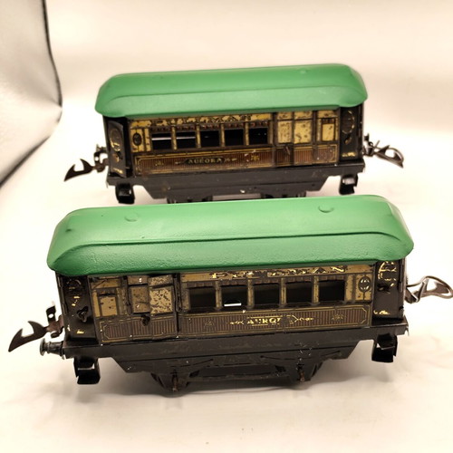 Vintage Train Pullman toys used, set of two from 1930s