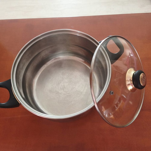 Empirestar stainless steel cookware set 22+26+28 cm pots and 25 cm pan with cheese grater gift