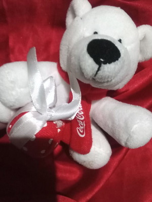 Coca-Cola Bear with Gift Plaster Horse used