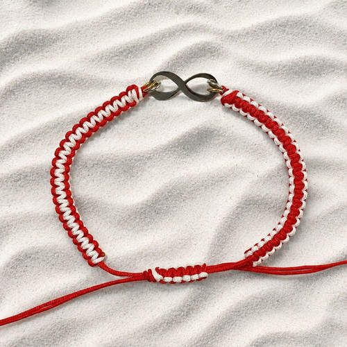 Macrame Martaki Bracelet with Infinity Motif from Steel, New