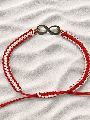 Macrame Martaki Bracelet with Infinity Motif from Steel, New