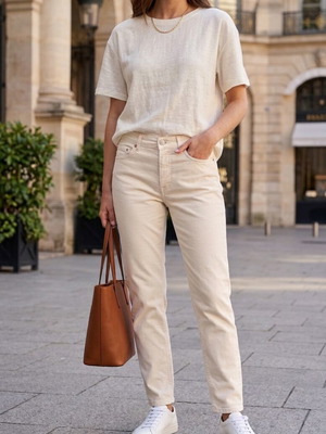 Miss Innuendo Soft Jeans vintage pants like new, white beige