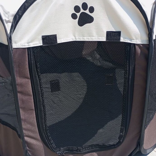 Dog Playpen Brown Beige 91x91x58cm