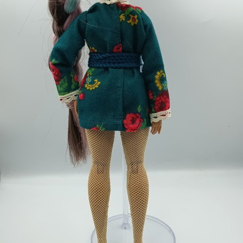 Doll clothes like new cotton dress set with belt, stockings, shoes