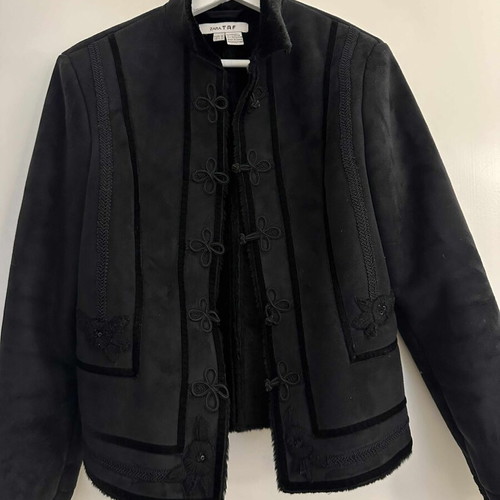 Zara short coat like new, wool interior and suede exterior