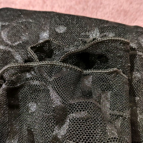 Mesh top new, black with inscriptions
