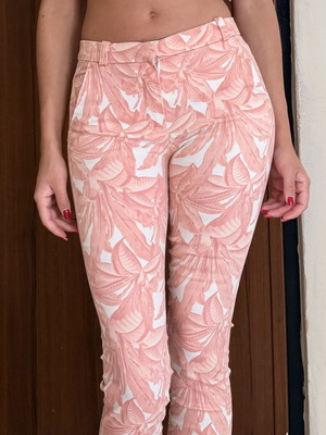 Mango romantic girly pants XS like new, white and pink