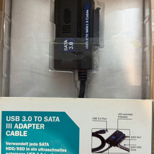 Digitus USB-A to SATA 3.0 Cable 1.2m new