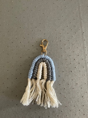 Handmade macrame rainbow keychain