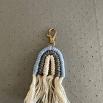 Handmade macrame rainbow keychain