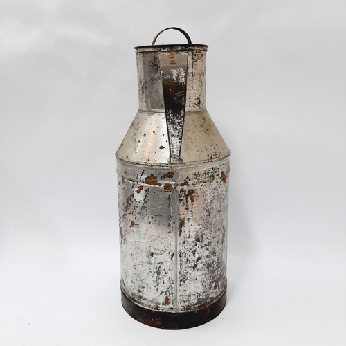 Vintage metal milk can 50s Bulgaria 36×16×9 cm