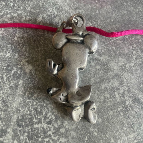 Minnie Mouse necklace used, metal, silver color
