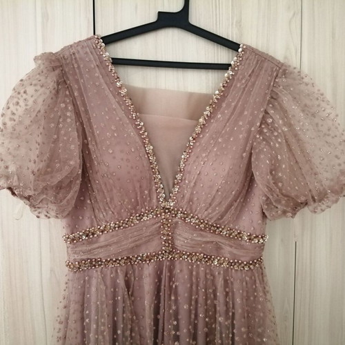 Jaluzzz Abiye long luxury formal pink evening dress size L