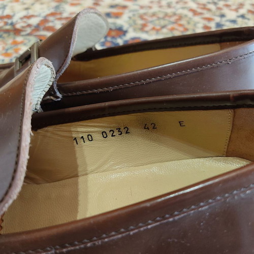Gucci men's leather brown moccasins used, size 42