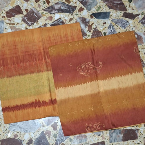 Decorative pillowcases with orange motifs, set of 3