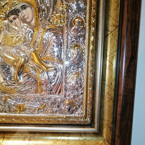 Εικόνα Παναγία Άξιον Εστί Αγίου Όρους με ασήμι 925 καινούργια