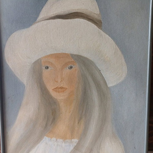 Canvas painting like new with artist signature and frame 60x50
