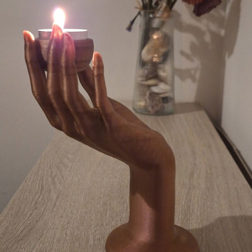 Hand-shaped 3D printed candle holder handmade, new, eco friendly
