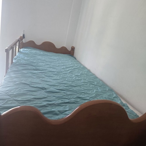 Wooden bunk bed with 2 mattresses like new