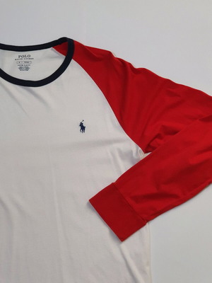 Polo Ralph Lauren μακρυμάνικη μπλούζα μεταχειρισμένη, μέγεθος M, άσπρο και κόκκινο
