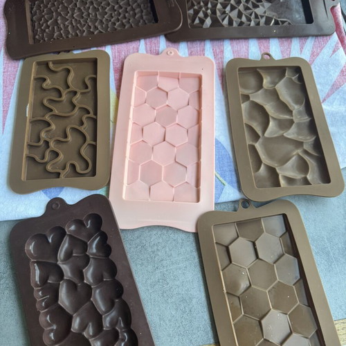 Silicone molds for candles like new, set of 7 chocolate designs