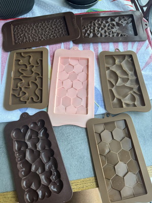 Silicone molds for candles like new, set of 7 chocolate designs