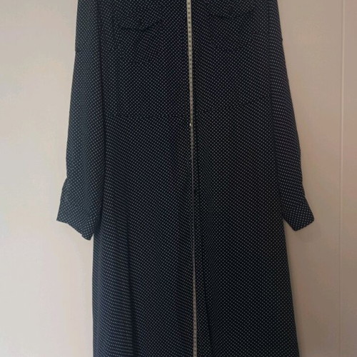 Women's semizie dress like new, dark blue with white polka dots, size L