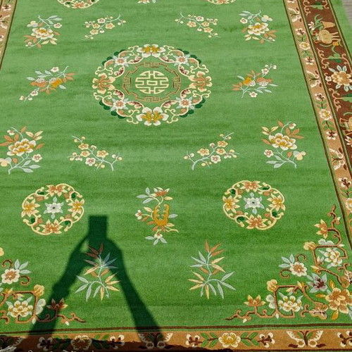 Handmade Chinese rug new, wool, green 200x300 cm